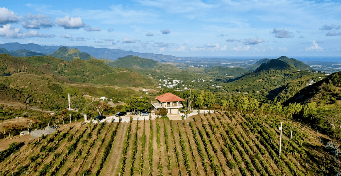 Vista del terreno y las estructuras de la propiedad. Foto vía Amplia MLS / Find It PR.