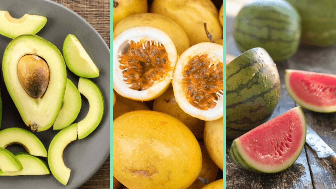 Aguacate, parcha y sandía o melón de agua (Kateryna Bibro, Pablo Jeffs Munizaga-Fototrekking, Victoria Pearson | Getty Images)