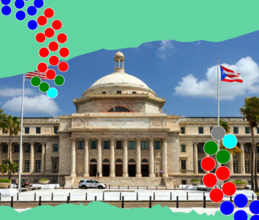 Imagen para ilustrar un artículo sobre la composición de la Legislatura tras las elecciones de 2024 en Puerto Rico. Se observa el Capitolio.